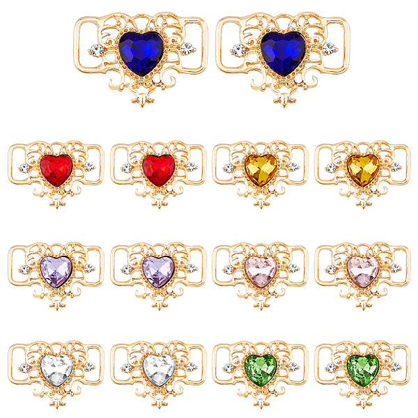 PandaHall HOBBIESAY 14Pcs 7 Colors Alloy Rhinestone Connector Charms, Light Gold, Heart Links, Mixed Color, 22x31x5~5.5mm, Hole: 10.5x3.5mm..., Multicolor
PandaHall HOBBIESAY 14Pcs 7 Colors Alloy Rhinestone Connector Charms, Light Gold, Heart Links, Mixed Color, 22x31x5~5.5mm, Hole: 10.5x3.5mm..., Multicolor