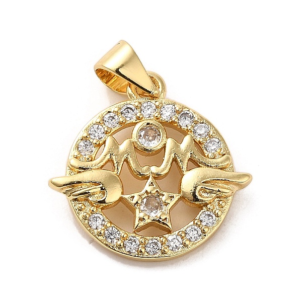 PandaHall Rack Plating Brass Micro Pave Clear Cubic Zirconia Pendants, Long-Lasting Plated, Cadmium Free & Lead Free, Flat Round with Wings...
PandaHall Rack Plating Brass Micro Pave Clear Cubic Zirconia Pendants, Long-Lasting Plated, Cadmium Free & Lead Free, Flat Round with Wings...