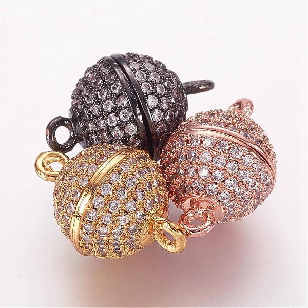 PandaHall Brass Micro Pave Cubic Zirconia Magnetic Clasps with Loops, Round, Mixed Color, 16x10mm, Hole: 1.5mm Brass+Cubic Zirconia Round..., Clear
PandaHall Brass Micro Pave Cubic Zirconia Magnetic Clasps with Loops, Round, Mixed Color, 16x10mm, Hole: 1.5mm Brass+Cubic Zirconia Round..., Clear