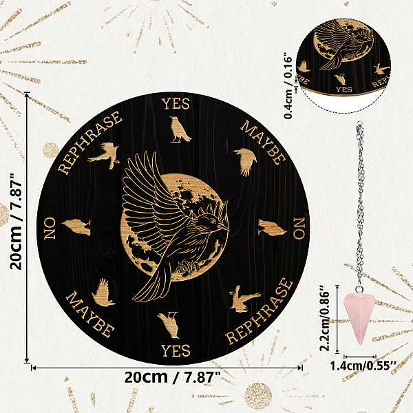 PandaHall AHADEMAKER 1Pc Wood Pendulum Board, 1Pc 304 Stainless Steel Cable Chain Necklaces, 1Pc Natural Rose Quartz Stone Pendants, for..., Multicolor
PandaHall AHADEMAKER 1Pc Wood Pendulum Board, 1Pc 304 Stainless Steel Cable Chain Necklaces, 1Pc Natural Rose Quartz Stone Pendants, for..., Multicolor
