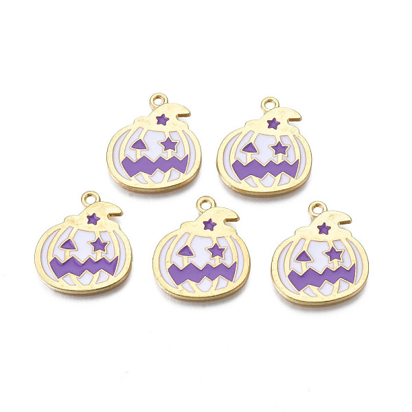 PandaHall Halloween Alloy Enamel Pendants, Cadmium Free & Nickel Free & Lead Free, Pumpkin, Light Gold, Blue Violet, 23x20x1mm, Hole: 1.6mm...
PandaHall Halloween Alloy Enamel Pendants, Cadmium Free & Nickel Free & Lead Free, Pumpkin, Light Gold, Blue Violet, 23x20x1mm, Hole: 1.6mm...