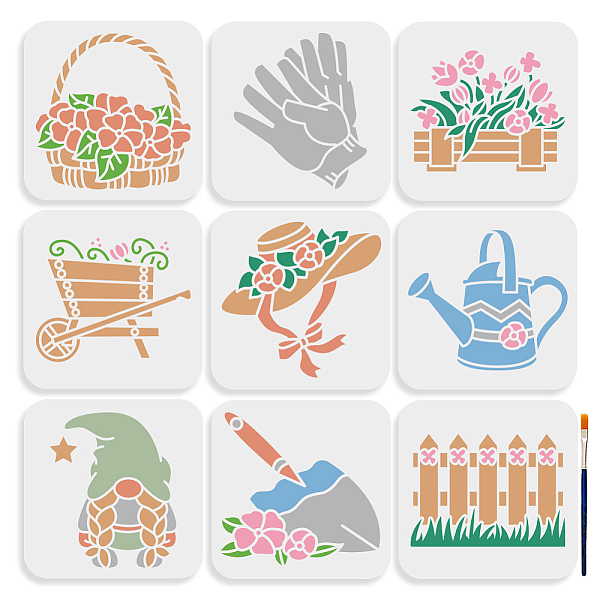 PandaHall MAYJOYDIY 9pcs Garden Stencils 6×6inch Gardening Tools Painting Stencil with Paint Brush Flower Basket Plant Hat Watering Pot...
PandaHall MAYJOYDIY 9pcs Garden Stencils 6×6inch Gardening Tools Painting Stencil with Paint Brush Flower Basket Plant Hat Watering Pot...
