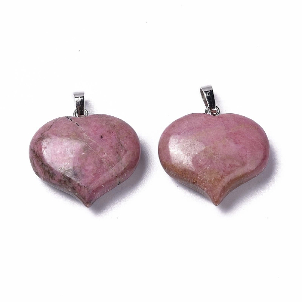 PandaHall Natural Rhodonite Pendants, Love Heart Charms, with Platinum Tone Brass Snap on Bails, 24~25.5x25x9.5~10mm, Hole: 8x2.8mm...
PandaHall Natural Rhodonite Pendants, Love Heart Charms, with Platinum Tone Brass Snap on Bails, 24~25.5x25x9.5~10mm, Hole: 8x2.8mm...
