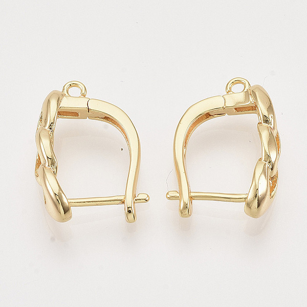 PandaHall Brass Hoop Earring Findings with Latch Back Closure, Nickel Free, with Horizontal Loop, Real 18K Gold Plated, Curb Chain Shaped...
PandaHall Brass Hoop Earring Findings with Latch Back Closure, Nickel Free, with Horizontal Loop, Real 18K Gold Plated, Curb Chain Shaped...