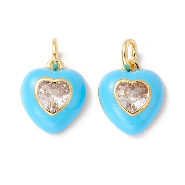 PandaHall Rack Plating Brass Clear Cubic Zirconia Charms, with Enamel, Cadmium Free & Lead Free, Real 18K Gold Plated, Heart, Blue...
PandaHall Rack Plating Brass Clear Cubic Zirconia Charms, with Enamel, Cadmium Free & Lead Free, Real 18K Gold Plated, Heart, Blue...