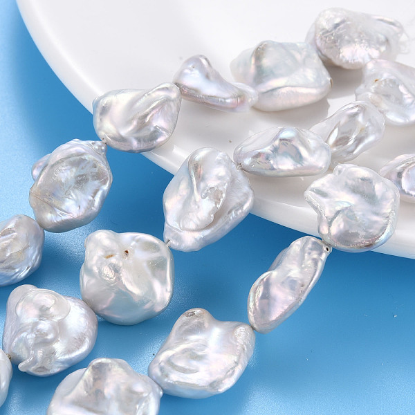 PandaHall Natural Keshi Pearl Beads Strands, Cultured Freshwater Pearl, Nuggets, Seashell Color, 19~24x15~21x7~12mm, Hole: 0.6mm, about...
PandaHall Natural Keshi Pearl Beads Strands, Cultured Freshwater Pearl, Nuggets, Seashell Color, 19~24x15~21x7~12mm, Hole: 0.6mm, about...