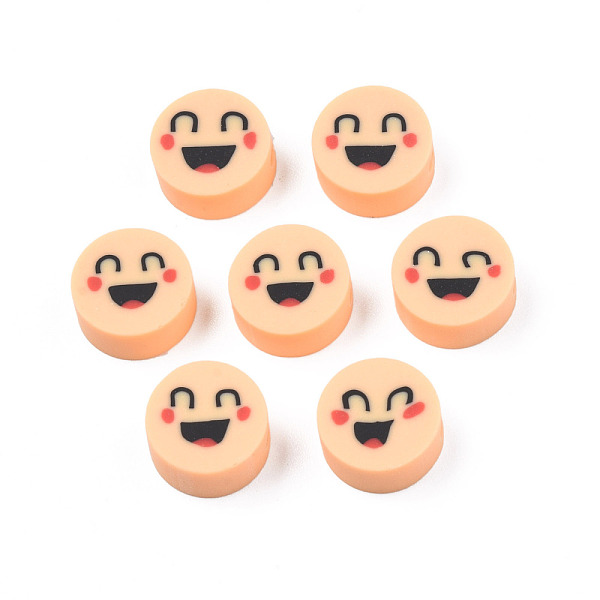 PandaHall Handmade Polymer Clay Beads, Flat Round with Expression, PeachPuff, 9~10x4~5mm, Hole: 1.6mm Polymer Clay Flat Round Brown
PandaHall Handmade Polymer Clay Beads, Flat Round with Expression, PeachPuff, 9~10x4~5mm, Hole: 1.6mm Polymer Clay Flat Round Brown