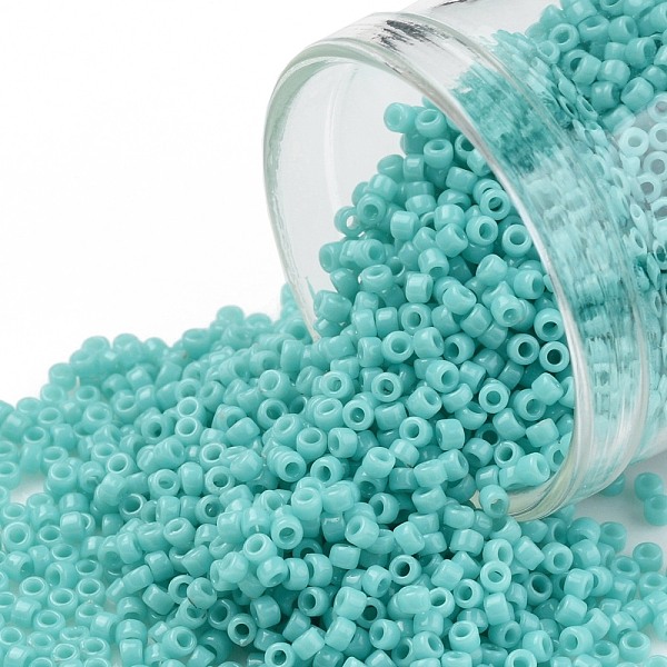PandaHall TOHO Round Seed Beads, Japanese Seed Beads, (55) Opaque Turquoise, 15/0, 1.5mm, Hole: 0.7mm, about 3000pcs/bottle, 10g/bottle..., Cyan
PandaHall TOHO Round Seed Beads, Japanese Seed Beads, (55) Opaque Turquoise, 15/0, 1.5mm, Hole: 0.7mm, about 3000pcs/bottle, 10g/bottle..., Cyan