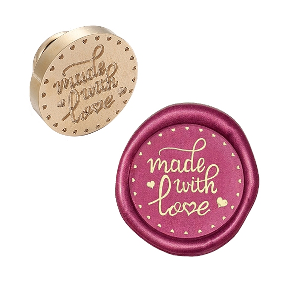 PandaHall DIY Scrapbook, Brass Wax Seal Stamp Head, Word Made with Love, Golden, 25x14mm Brass
PandaHall DIY Scrapbook, Brass Wax Seal Stamp Head, Word Made with Love, Golden, 25x14mm Brass