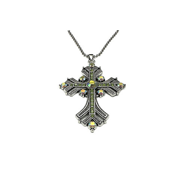 PandaHall Cross Rhinestone Pendant Necklaces, with Antique Silver Alloy Ball Chains, Peridot, 27.56 inch(70cm) Rhinestone Cross Green
PandaHall Cross Rhinestone Pendant Necklaces, with Antique Silver Alloy Ball Chains, Peridot, 27.56 inch(70cm) Rhinestone Cross Green
