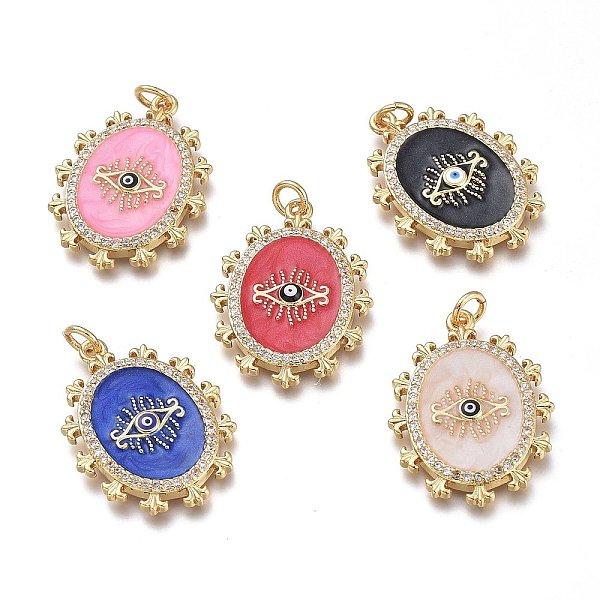 PandaHall Brass Micro Pave Clear Cubic Zirconia Pendants, with Enamel and Jump Rings, Real 18K Gold Plated, Oval, Mixed Color, 26.5x20x2.5mm..., Multicolor
PandaHall Brass Micro Pave Clear Cubic Zirconia Pendants, with Enamel and Jump Rings, Real 18K Gold Plated, Oval, Mixed Color, 26.5x20x2.5mm..., Multicolor