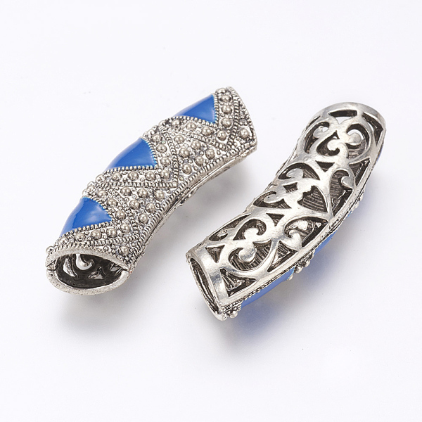 PandaHall Alloy Enamel Tube Beads, Hollow, Syphon, Antique Silver, Blue, 46x14x10mm, Hole: 6x9mm Alloy+Enamel Tube Blue
PandaHall Alloy Enamel Tube Beads, Hollow, Syphon, Antique Silver, Blue, 46x14x10mm, Hole: 6x9mm Alloy+Enamel Tube Blue