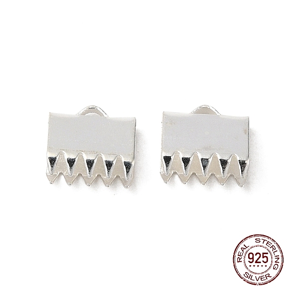 PandaHall 925 Sterling Silver Ribbon Ends, Silver, 6x6mm, Hole: 0.5mm Sterling Silver 
PandaHall 925 Sterling Silver Ribbon Ends, Silver, 6x6mm, Hole: 0.5mm Sterling Silver