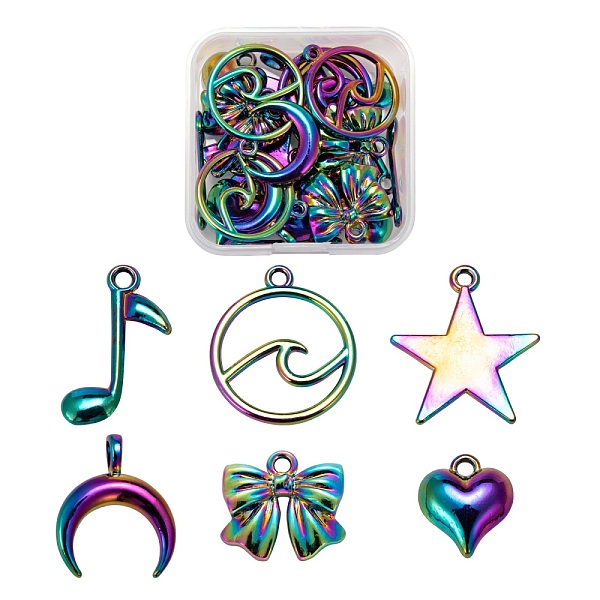 PandaHall 24Pcs 6 Style Alloy Pendants, Cadmium Free & Nickel Free & Lead Free, Star & Musical Note & Double Horn/Crescent Moon & Flat Round...
PandaHall 24Pcs 6 Style Alloy Pendants, Cadmium Free & Nickel Free & Lead Free, Star & Musical Note & Double Horn/Crescent Moon & Flat Round...
