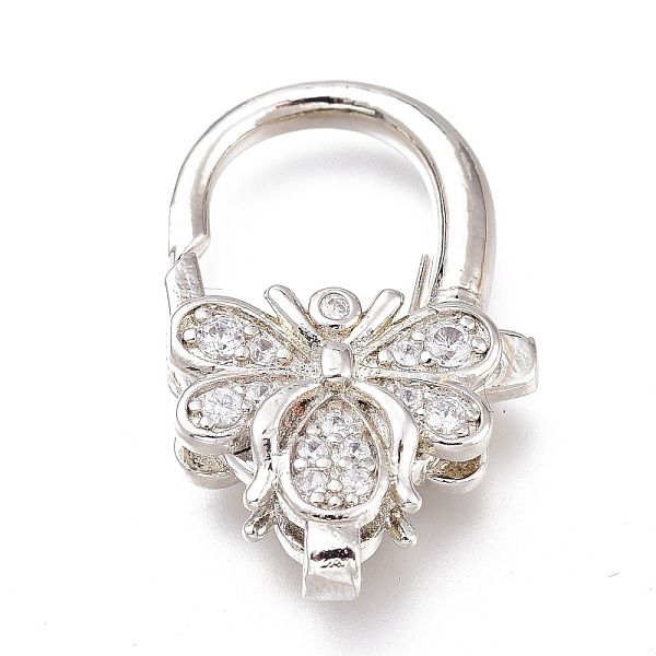 PandaHall Brass Micro Pave Clear Cubic Zirconia Lobster Claw Clasps, Insect, Platinum, 25x16x6mm, Hole: 3x2mm Brass Butterfly
PandaHall Brass Micro Pave Clear Cubic Zirconia Lobster Claw Clasps, Insect, Platinum, 25x16x6mm, Hole: 3x2mm Brass Butterfly