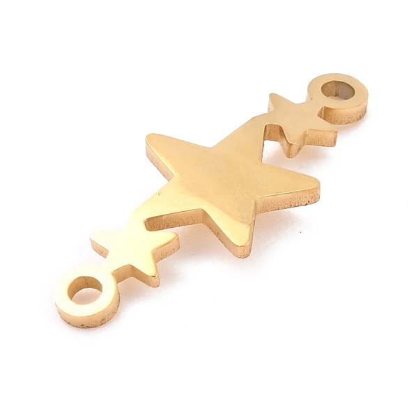 PandaHall 304 Stainless Steel Links Connectors, Laser Cut, 3 Star in a Row, Golden, 10x24x1mm, Hole: 1mm 304 Stainless Steel Star
PandaHall 304 Stainless Steel Links Connectors, Laser Cut, 3 Star in a Row, Golden, 10x24x1mm, Hole: 1mm 304 Stainless Steel Star