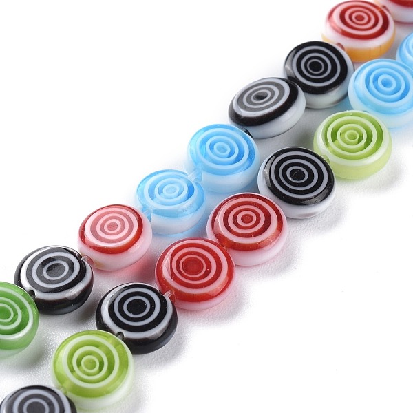 PandaHall Handmade Lampwork Beads Strands, Flat Round with Swirl, Colorful, 8x3.5mm, Hole: 1mm, about 50pcs/Strand, 14.57''(37cm) Lampwork...
PandaHall Handmade Lampwork Beads Strands, Flat Round with Swirl, Colorful, 8x3.5mm, Hole: 1mm, about 50pcs/Strand, 14.57''(37cm) Lampwork...