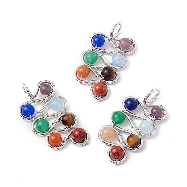 PandaHall Natural Mixed Stone Brass Pendants, Natural Dyed White Jade & Amethyst & Tiger Eye & Red Jasper, Large Hole Pendants, Lead Free &...
PandaHall Natural Mixed Stone Brass Pendants, Natural Dyed White Jade & Amethyst & Tiger Eye & Red Jasper, Large Hole Pendants, Lead Free &...
