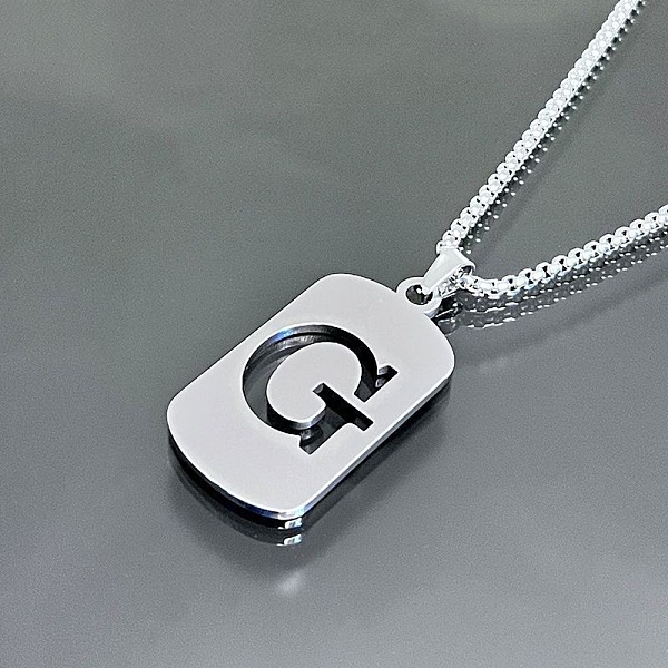 PandaHall Titanium Steel Box Chain Necklaces, Rectangle with Letter Pendant Necklaces Stainless Steel Letter G
PandaHall Titanium Steel Box Chain Necklaces, Rectangle with Letter Pendant Necklaces Stainless Steel Letter G