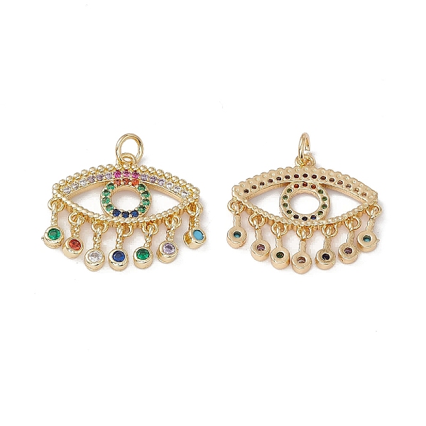 PandaHall Brass Colorful Cubic Zirconia Pendants, with Jump Ring, Eye Charms, Real 18K Gold Plated, 21x23x2mm, Hole: 3mm Brass+Cubic...
PandaHall Brass Colorful Cubic Zirconia Pendants, with Jump Ring, Eye Charms, Real 18K Gold Plated, 21x23x2mm, Hole: 3mm Brass+Cubic...