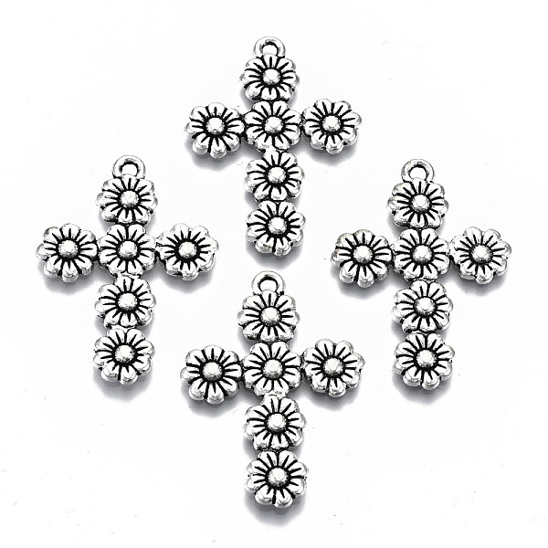 PandaHall Tibetan Style Alloy Pendants, Cross with Flower, Cadmium Free & Lead Free, Antique Silver, 37x26x2mm, Hole: 1.8mm, about...
PandaHall Tibetan Style Alloy Pendants, Cross with Flower, Cadmium Free & Lead Free, Antique Silver, 37x26x2mm, Hole: 1.8mm, about...