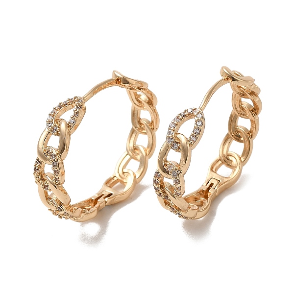 PandaHall Brass Micro Pave Cubic Zirconia Hoop Earrings, Curb Chains Shape, Light Gold, 24.5x25x5.5mm Brass Clear
PandaHall Brass Micro Pave Cubic Zirconia Hoop Earrings, Curb Chains Shape, Light Gold, 24.5x25x5.5mm Brass Clear