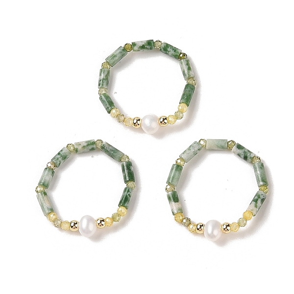 PandaHall Natural Moss Agate Stretch Rings, Round Natural Freshwater Pearls & Brass Beads Ring for Women, Real 14K Gold Plated, 5mm, Inner...
PandaHall Natural Moss Agate Stretch Rings, Round Natural Freshwater Pearls & Brass Beads Ring for Women, Real 14K Gold Plated, 5mm, Inner...