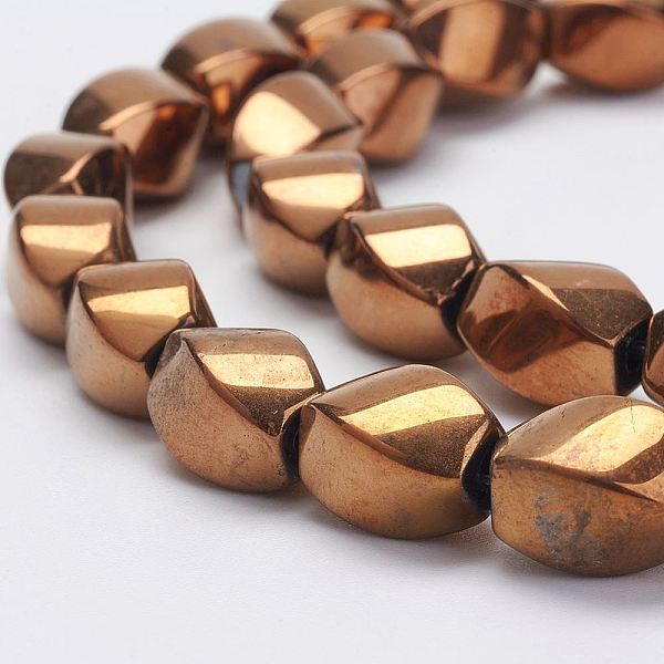 PandaHall Electroplate Non-Magnetic Synthetic Hematite Strands, Twist, Grade A, Copper Plated, 12x8x8mm, Hole: 2mm, about 34pcs/strand...
PandaHall Electroplate Non-Magnetic Synthetic Hematite Strands, Twist, Grade A, Copper Plated, 12x8x8mm, Hole: 2mm, about 34pcs/strand...