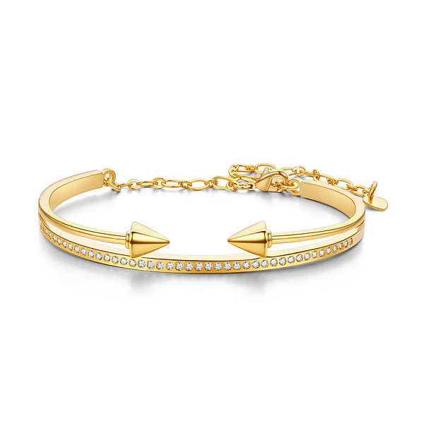 PandaHall SHEGRACE Real 24K Gold Plated Brass Bracelets, with Grade AAA Cubic Zirconia, Arrow, 2-1/8 inch(53mm) Cubic Zirconia
PandaHall SHEGRACE Real 24K Gold Plated Brass Bracelets, with Grade AAA Cubic Zirconia, Arrow, 2-1/8 inch(53mm) Cubic Zirconia