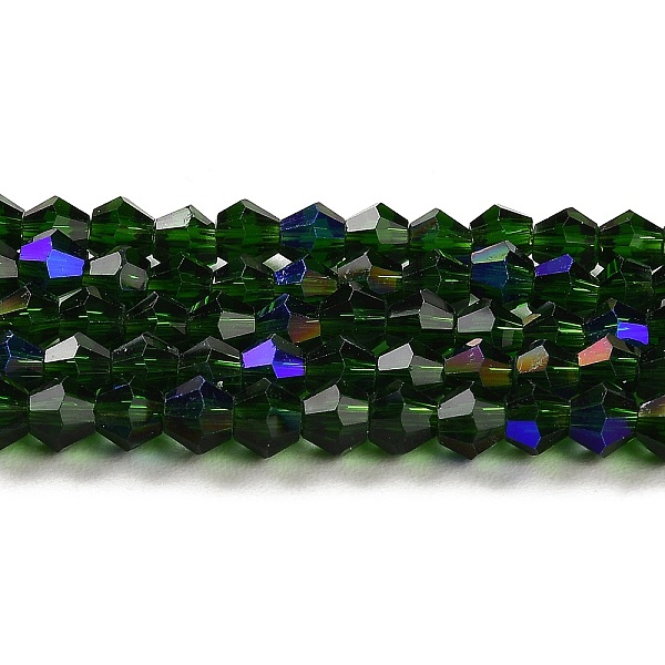 PandaHall Transparent Electroplate Glass Beads Strands, AB Color Plated, Faceted, Bicone, Dark Green, 4x4mm, Hole: 0.8mm, about...
PandaHall Transparent Electroplate Glass Beads Strands, AB Color Plated, Faceted, Bicone, Dark Green, 4x4mm, Hole: 0.8mm, about...