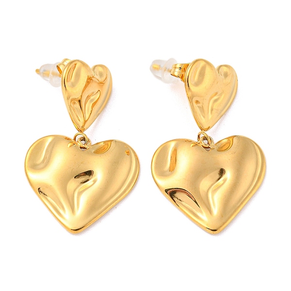 PandaHall 304 Stainless Steel Dangle Stud Earrings, Textured Heart, Golden, 31x19.5mm 304 Stainless Steel Heart
PandaHall 304 Stainless Steel Dangle Stud Earrings, Textured Heart, Golden, 31x19.5mm 304 Stainless Steel Heart