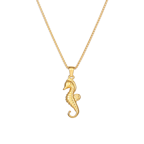 PandaHall Seahorse Pendant Necklaces, Titanium Box Chain Necklaces for Unisex Titanium Steel
PandaHall Seahorse Pendant Necklaces, Titanium Box Chain Necklaces for Unisex Titanium Steel