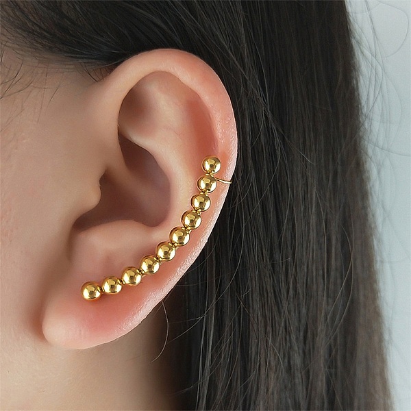 PandaHall 304 Stainless Steel Curved Bar Stud Earrings with Ear Cuff, Climber Wrap Around Earrings, Golden, 38x4mm 304 Stainless Steel
PandaHall 304 Stainless Steel Curved Bar Stud Earrings with Ear Cuff, Climber Wrap Around Earrings, Golden, 38x4mm 304 Stainless Steel