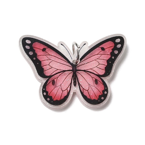 PandaHall Opaque Acrylic Pendants, with Platinum Iron Jump Ring, Butterfly Charms, Flamingo, 25x33.5x4mm, Hole: 5.2mm Acrylic Butterfly Pink
PandaHall Opaque Acrylic Pendants, with Platinum Iron Jump Ring, Butterfly Charms, Flamingo, 25x33.5x4mm, Hole: 5.2mm Acrylic Butterfly Pink