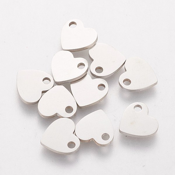 PandaHall 201 Stainless Steel Charms, Stamping Blank Tag, Heart, Stainless Steel Color, 7x8x1mm, Hole: 1.5mm 201 Stainless Steel Heart
PandaHall 201 Stainless Steel Charms, Stamping Blank Tag, Heart, Stainless Steel Color, 7x8x1mm, Hole: 1.5mm 201 Stainless Steel Heart
