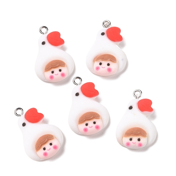 PandaHall Opaque Resin Pendants, with Platinum Tone Iron Loops, Goose with Smilling Face, White, 26x16.5x6mm, Hole: 2mm Iron+Resin Other...
PandaHall Opaque Resin Pendants, with Platinum Tone Iron Loops, Goose with Smilling Face, White, 26x16.5x6mm, Hole: 2mm Iron+Resin Other...