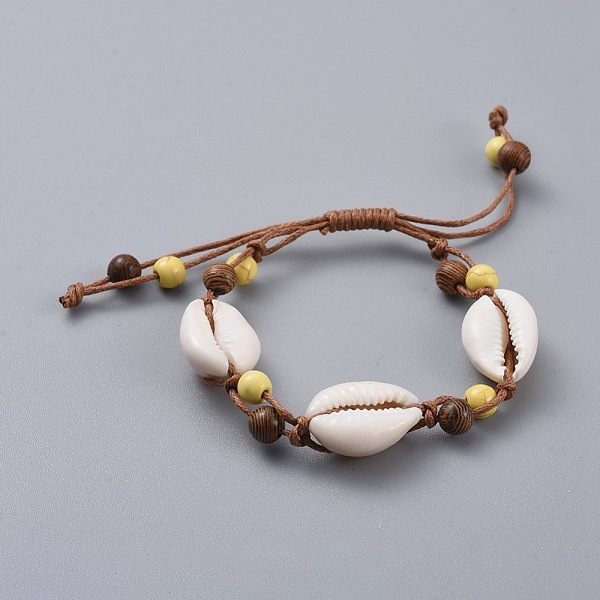 PandaHall Adjustable Waxed Cotton Cord Braided Bead Bracelet, with Synthetic Turquoise(Dyed) Beads, Cowrie Shell and Wood Beads, Mixed Color..., Multicolor
PandaHall Adjustable Waxed Cotton Cord Braided Bead Bracelet, with Synthetic Turquoise(Dyed) Beads, Cowrie Shell and Wood Beads, Mixed Color..., Multicolor
