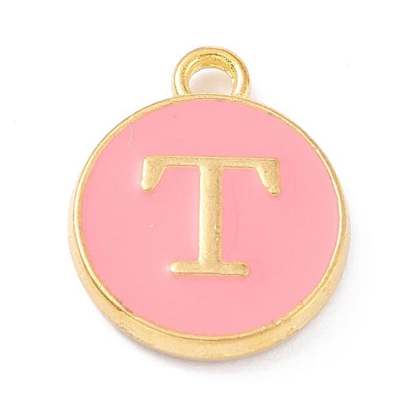 PandaHall Golden Plated Alloy Enamel Charms, Enamelled Sequins, Flat Round with Alphabet, Letter.T, Pink, 14x12x2mm, Hole: 1.5mm...
PandaHall Golden Plated Alloy Enamel Charms, Enamelled Sequins, Flat Round with Alphabet, Letter.T, Pink, 14x12x2mm, Hole: 1.5mm...