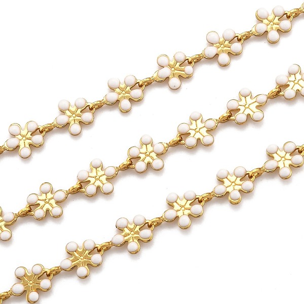 PandaHall Golden Brass Enamel Link Chain, Long-Lasting Plated, with Spool, Unwelded, Flower, White, 9x6x1mm, 32.8 Feet(10m)/roll...
PandaHall Golden Brass Enamel Link Chain, Long-Lasting Plated, with Spool, Unwelded, Flower, White, 9x6x1mm, 32.8 Feet(10m)/roll...