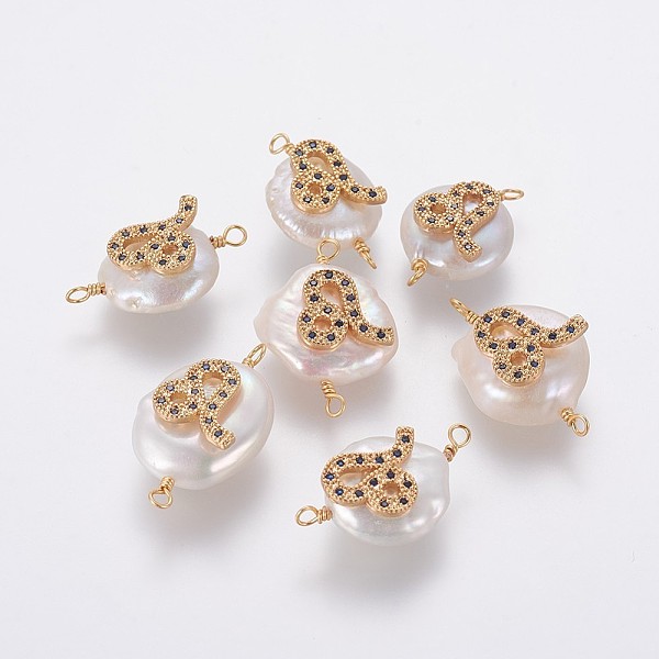 PandaHall Natural Pearl Links connectors, with Brass Micro Pave Cubic Zirconia Findings, Flat Round with Constellation, Golden, Marine Blue...
PandaHall Natural Pearl Links connectors, with Brass Micro Pave Cubic Zirconia Findings, Flat Round with Constellation, Golden, Marine Blue...