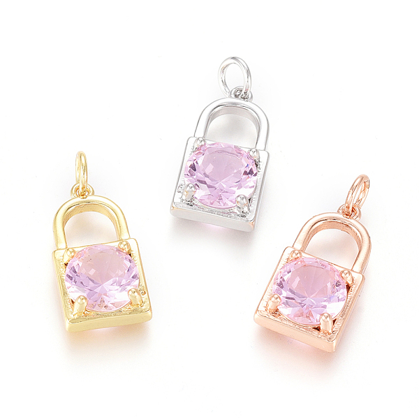 PandaHall Brass Micro Pave Cubic Zirconia Pendants, with Jump Rings, Long-Lasting Plated, Lock, Pink, Mixed Color, 18x9.5x5mm, Hole: 3mm...
PandaHall Brass Micro Pave Cubic Zirconia Pendants, with Jump Rings, Long-Lasting Plated, Lock, Pink, Mixed Color, 18x9.5x5mm, Hole: 3mm...
