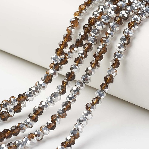 PandaHall Electroplate Transparent Glass Beads Strands, Half Silver Plated, Faceted, Rondelle, Sienna, 6x5mm, Hole: 1mm, about..., Brown
PandaHall Electroplate Transparent Glass Beads Strands, Half Silver Plated, Faceted, Rondelle, Sienna, 6x5mm, Hole: 1mm, about..., Brown