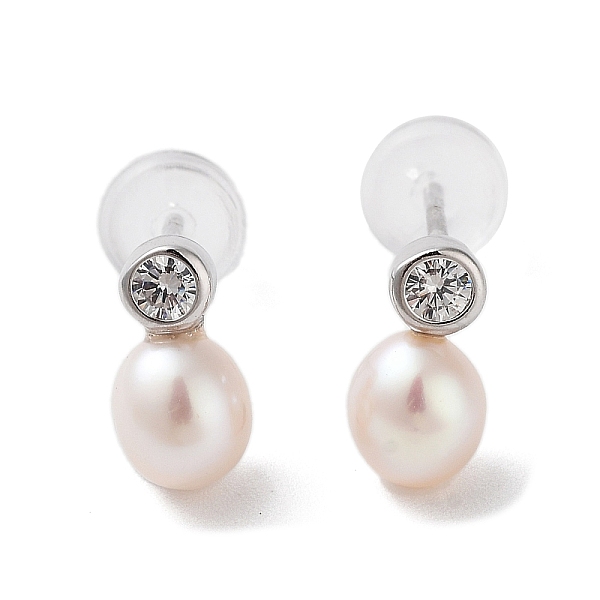 PandaHall Natural Pearl Stud Earrings for Women, with Sterling Silver Pins and Cubic Zirconia, Oval, 8.5~9x5mm Pearl Oval Brown
PandaHall Natural Pearl Stud Earrings for Women, with Sterling Silver Pins and Cubic Zirconia, Oval, 8.5~9x5mm Pearl Oval Brown