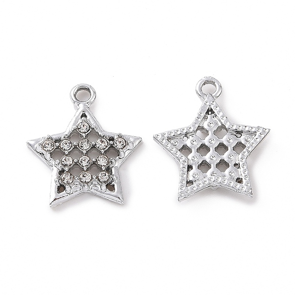 PandaHall Alloy Rhinestone Pendants, Platinum Tone Star Charms, Crystal, 16.5x14.5x2.5mm, Hole: 1.5mm Acrylic+Rhinestone Star Clear
PandaHall Alloy Rhinestone Pendants, Platinum Tone Star Charms, Crystal, 16.5x14.5x2.5mm, Hole: 1.5mm Acrylic+Rhinestone Star Clear