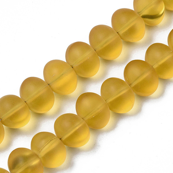 PandaHall Transparent Frosted Glass Beads Strands, Oval, Goldenrod, 11x14x12.5mm, Hole: 1mm, about 55pcs/strand, 23.23''(59cm) Glass Oval..., Gold
PandaHall Transparent Frosted Glass Beads Strands, Oval, Goldenrod, 11x14x12.5mm, Hole: 1mm, about 55pcs/strand, 23.23''(59cm) Glass Oval..., Gold