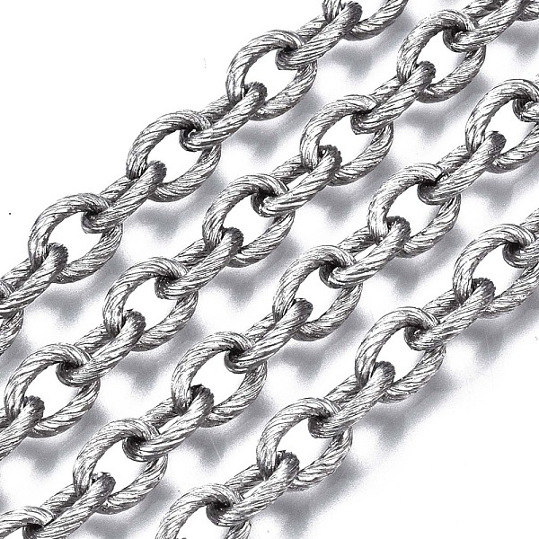PandaHall 304 Stainless Steel Cable Chains, Textured, with Spool, Unwelded, Oval, Stainless Steel Color, 8x6x1.5mm, about 82 Feet(25m)/roll...
PandaHall 304 Stainless Steel Cable Chains, Textured, with Spool, Unwelded, Oval, Stainless Steel Color, 8x6x1.5mm, about 82 Feet(25m)/roll...