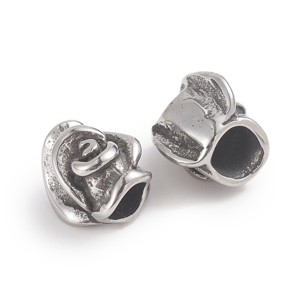 PandaHall 304 Stainless Steel Beads, Large Hole Beads, Flower/Rose, Antique Silver, 13x10.5x9.5mm, Hole: 5x5.5mm 304 Stainless Steel Flower
PandaHall 304 Stainless Steel Beads, Large Hole Beads, Flower/Rose, Antique Silver, 13x10.5x9.5mm, Hole: 5x5.5mm 304 Stainless Steel Flower