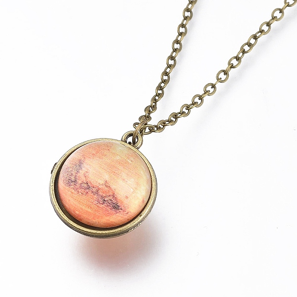 PandaHall Glass Pendant Necklace, with Alloy Cable Chains and Lobster Claw Clasps, Cadmium Free & Lead Free, Round, Antique Bronze, Mars...
PandaHall Glass Pendant Necklace, with Alloy Cable Chains and Lobster Claw Clasps, Cadmium Free & Lead Free, Round, Antique Bronze, Mars...
