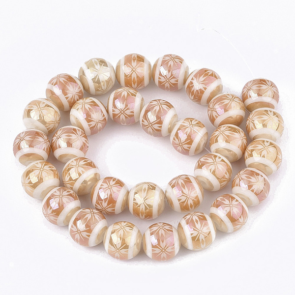 PandaHall Electroplate Glass Beads Strands, Round with Flower Pattern, Orange, 10x9.5mm, Hole: 1.2mm, about 30pcs/strand, 11.2 inch Glass...
PandaHall Electroplate Glass Beads Strands, Round with Flower Pattern, Orange, 10x9.5mm, Hole: 1.2mm, about 30pcs/strand, 11.2 inch Glass...