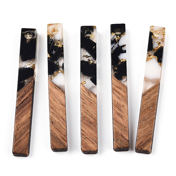 PandaHall Transparent Resin & Walnut Wood Pendants, with Gold Foil, Rectangle Charms, Black, 40x5x4mm, Hole: 2mm Resin+Wood Rectangle Black
PandaHall Transparent Resin & Walnut Wood Pendants, with Gold Foil, Rectangle Charms, Black, 40x5x4mm, Hole: 2mm Resin+Wood Rectangle Black